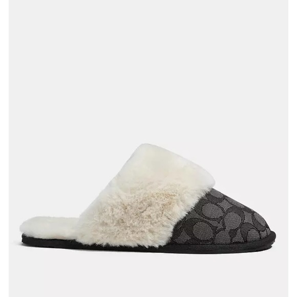 COACH SIGNATURE BLACK "ZIVA" SLIPPERS SIZE 11 (Super Soft & Comfy❗️) - Picture 4 of 4